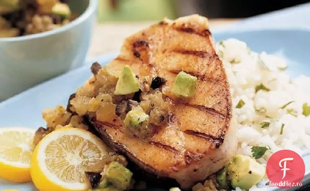Halibut la grătar cu sos verde