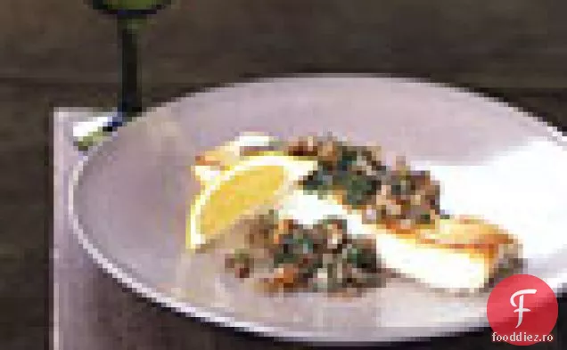 Halibut sotat cu topping de eșalotă de Pecan