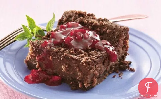 Zmeură Topped Fudgy Cheesecake