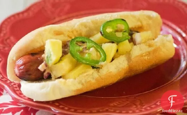 Hot dog Mexican cu Salsa de ananas