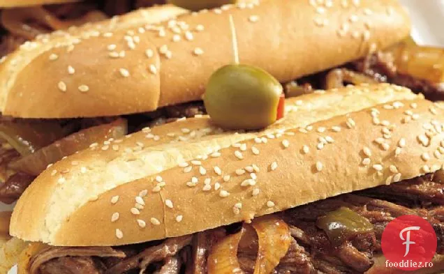 Slow-Aragaz Smoky Piept Hoagies