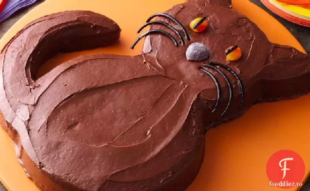 Tort De Pisică Neagră De Halloween