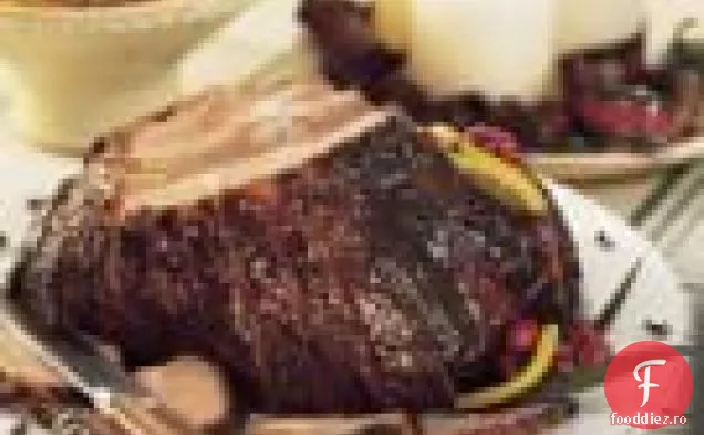 Șuncă la cuptor cu glazură de portocale-muștar-piper