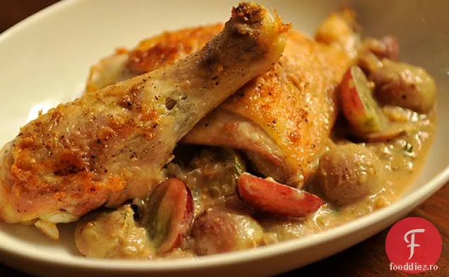 Pui Prăjit Cu Muștar Și Struguri