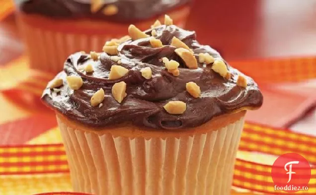 Cupcakes cu unt de arahide fără Gluten cu glazură de ciocolată