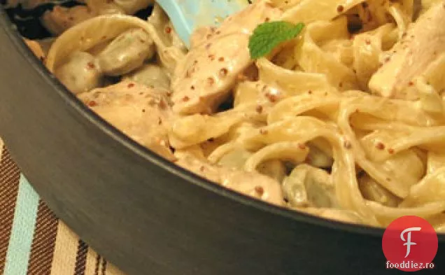 Tagliatelle Cu Fasole, Pui, Muștar Și Mentă