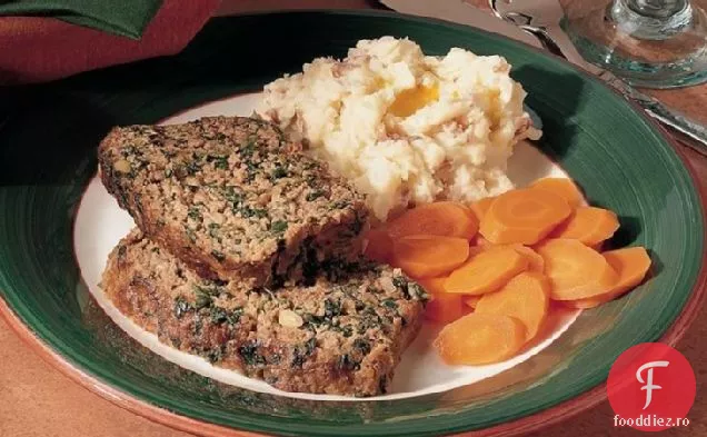 Pâine de carne de spanac și nuci de pin