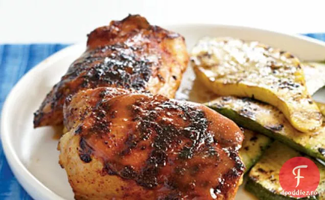 Pui la grătar cu glazură de muștar