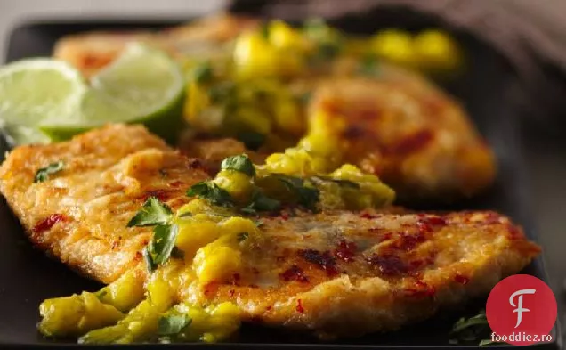 Tilapia condimentată cu sos de Mango-Lime miere