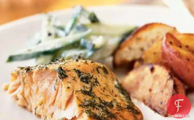 Somon afumat cu muștar și mărar