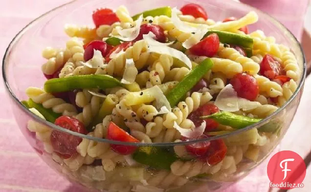 Gemelli cu fasole verde și galbenă proaspătă