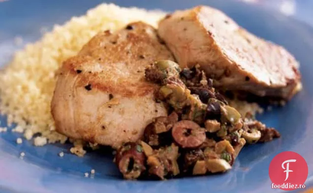 Filet de porc cu tapenadă de măsline-muștar