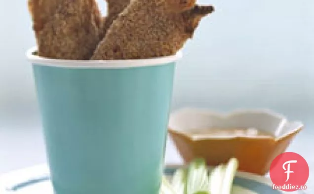 Degete de pui învelite cu șuncă cu sos de scufundare cu caise-muștar