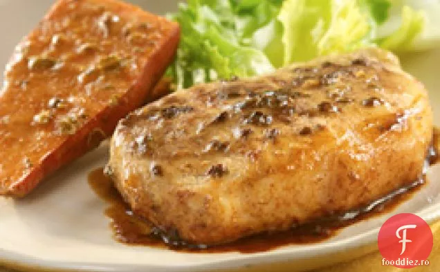 Carne de porc de muștar cu cartofi dulci