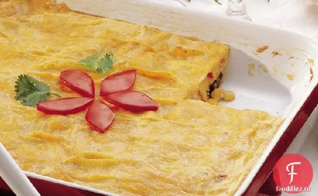 Fasole neagră și porumb Enchilada ou coace