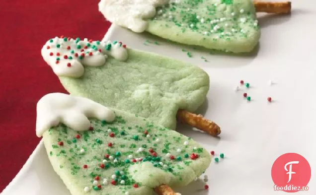 Cookie-Uri De Pom De Crăciun Cu Zăpadă