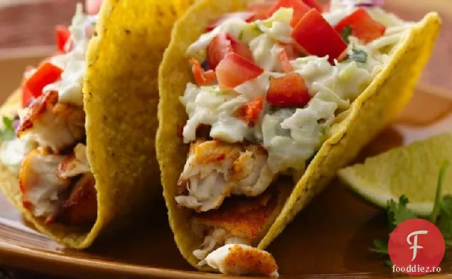 Tacos picant de pește cu sos proaspăt de Lime