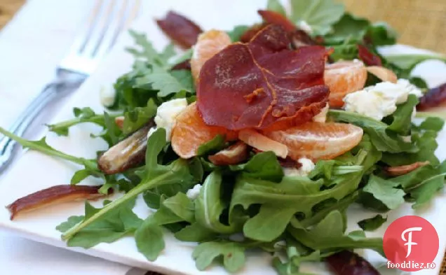 Prosciutto crocant și salată de portocale