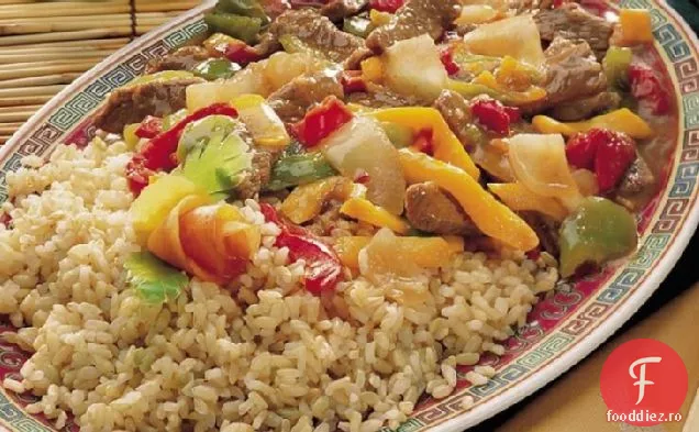 Carne de vită Canton cu ardei gras