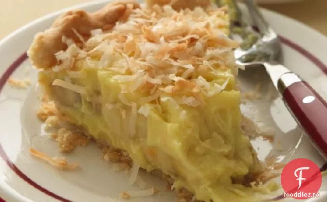 Plăcintă cu cremă de banane-nucă de cocos cu crustă de zară