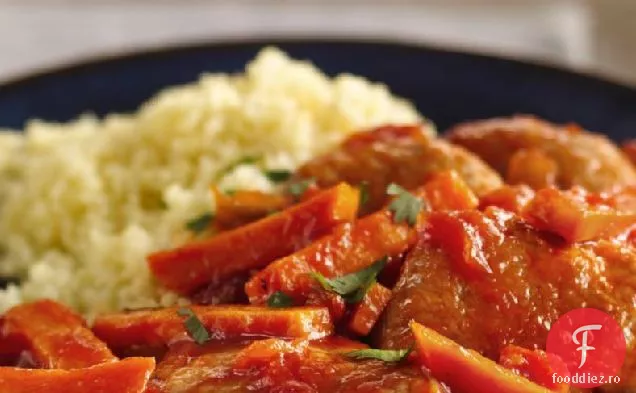 Cuscus și cartofi dulci cu carne de porc