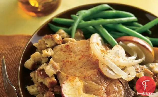Cotlet de porc și mere cu umplutură