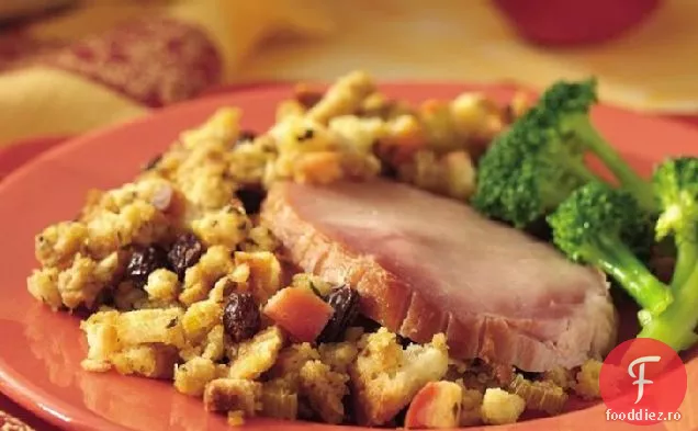 Cotlet de porc cu umplutură de mere-salvie