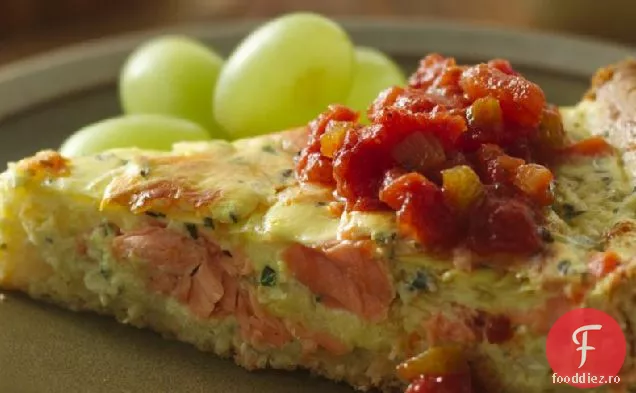 Quiche de somon cu sos de roșii ușor și gustos