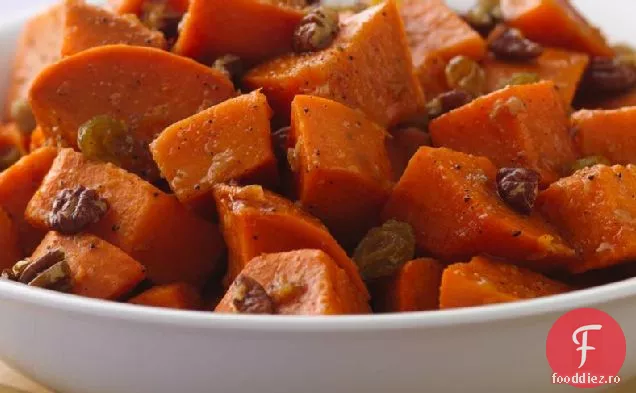 Salată de cartofi dulci cu pansament portocaliu-ghimbir
