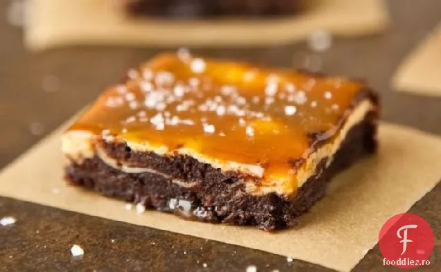 Cheesecake cu fasole de vanilie Fudge Brownies cu Caramel sărat