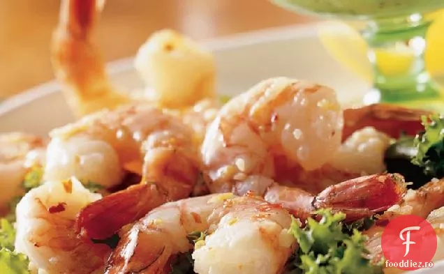 Creveți picante de lămâie cu maioneză de busuioc