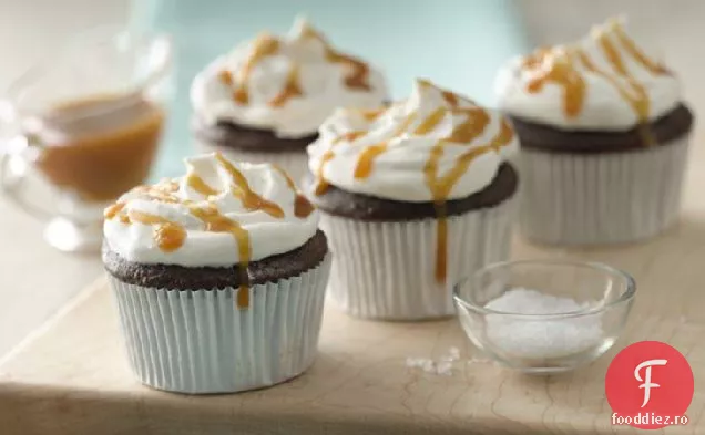Cupcakes Cu Ciocolată Cu Caramel Sărat