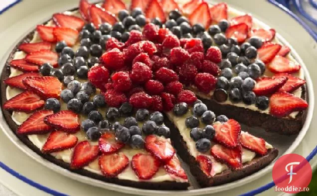 Pizza de desert Brownie și fructe de pădure