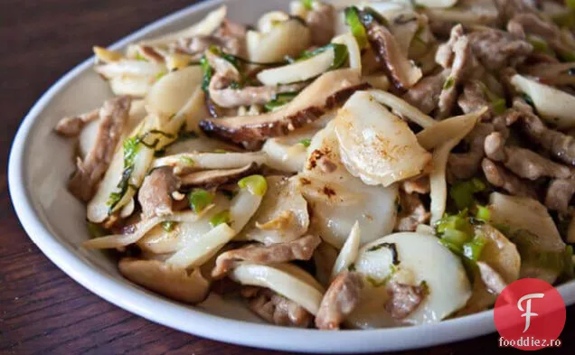 Se amestecă prajit Chineză prăjituri de orez lipicios (Nian Gao) rețetă (??? Ch?