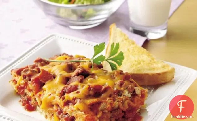 Lasagna Ușoară Cu Cheeseburger Cu Slănină