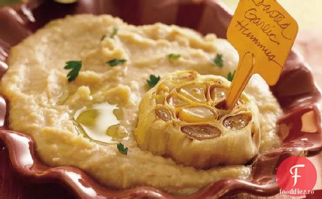 Hummus De Fasole Albă Cu Usturoi Prăjit