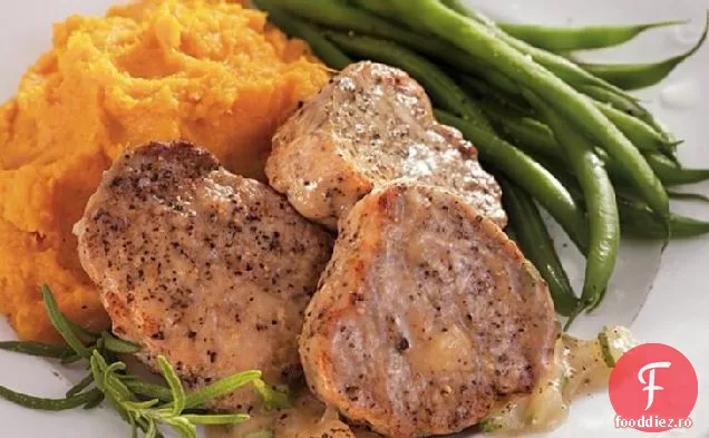 Medalioane de porc cu sos de cidru de mere