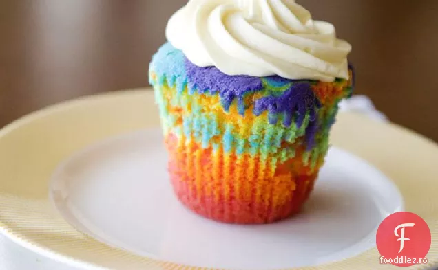 Jumbo Rainbow Cupcakes