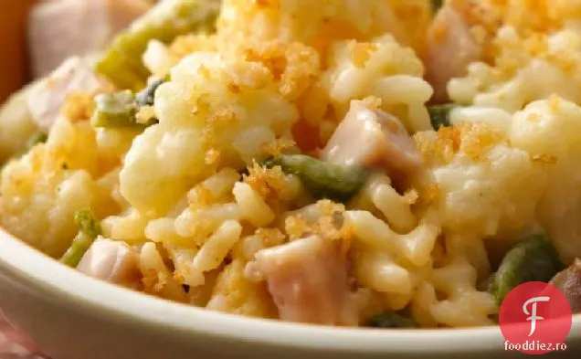 Gratin de conopidă, Poblano și șuncă