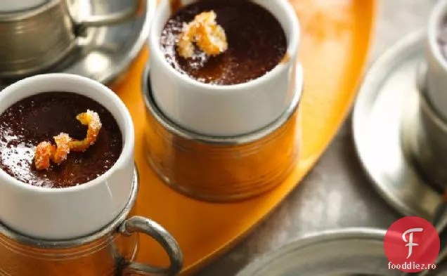 Vase de iaurt cu ciocolată de Creme cu coajă de portocală confiată