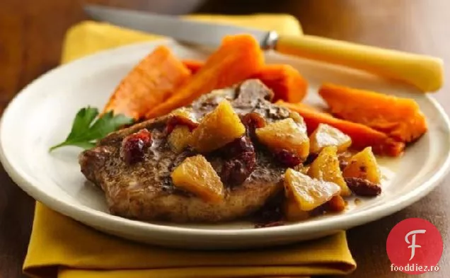 Cotlete de porc cu aragaz lent cu Chutney de mere