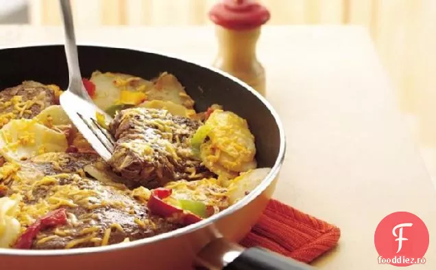 Friptură brânză și tigaie de cartofi