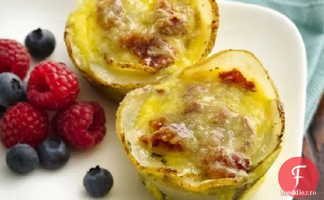 Mini Quiches de mic dejun cu crustă de cartofi
