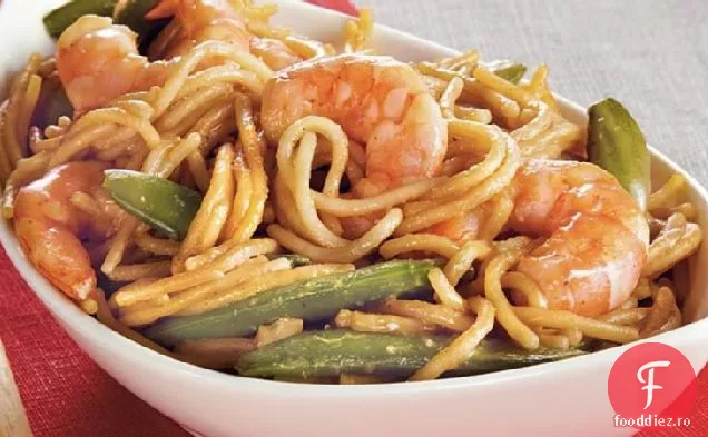 Creveți și mazăre de zahăr Lo Mein