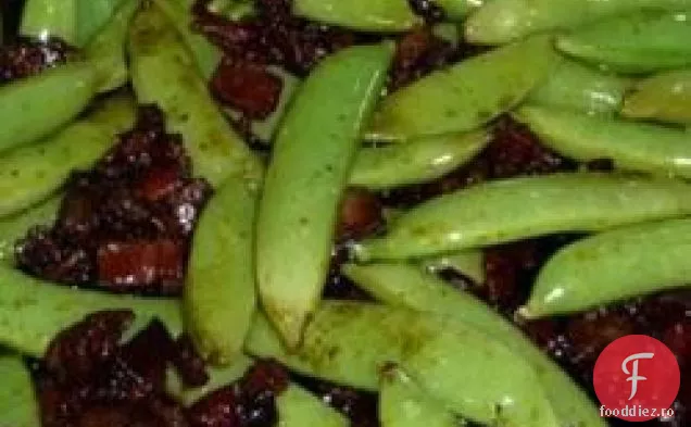 Bacon și Balsamic glazurate zahăr Snap mazăre