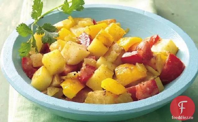 Salată de cartofi la grătar cu vinetă de Chile