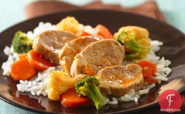 Carne De Porc Glazurată Cu Caise