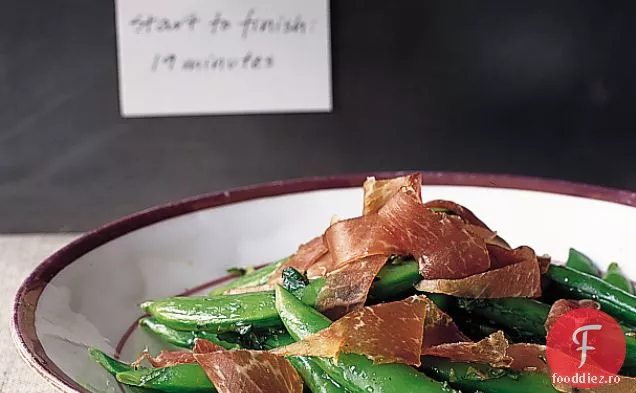 Salată de mazăre cu zahăr și Prosciutto