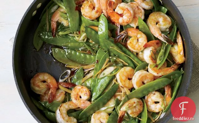 Turtă dulce cu creveți și mazăre de zăpadă