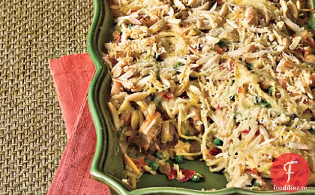 Tetrazzini de pui cu Prosciutto și mazăre